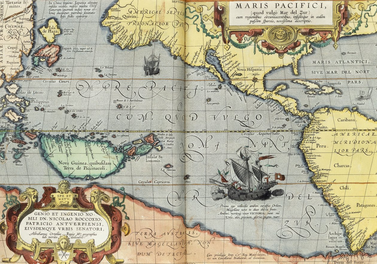 Der Pazifische Ozean, 1592 von Abraham Ortelius