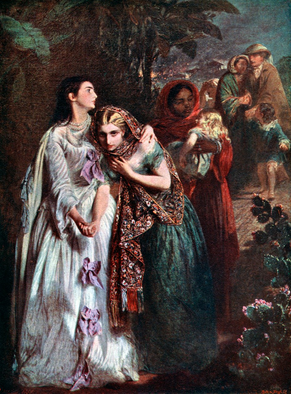 Die Flucht aus Lucknow, 1858, ca. 1920 von Abraham Solomon