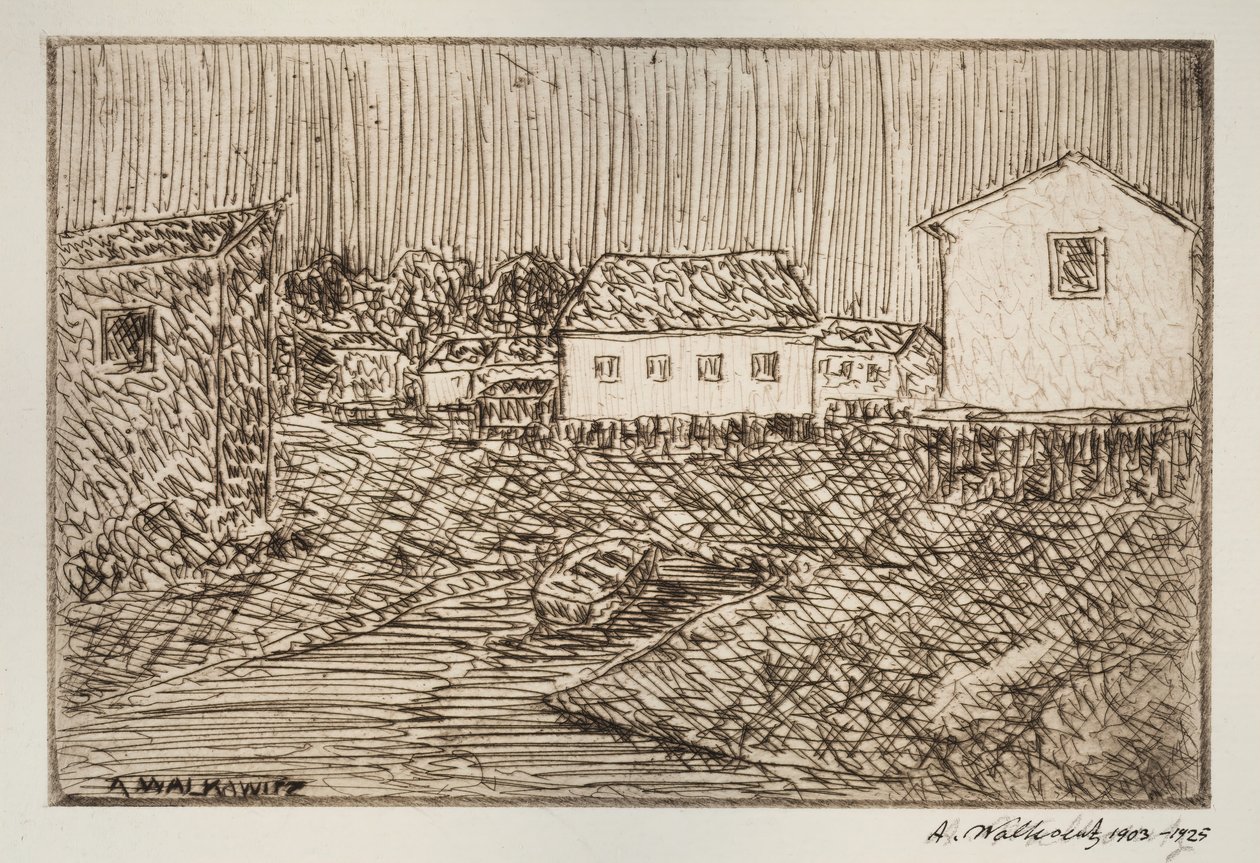 Straßenszene, Gebäude oder Porträt, 1902-1905 von Abraham Walkowitz