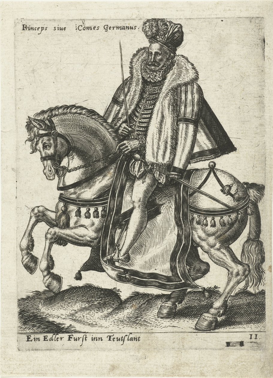 Deutscher Herrscher zu Pferd von Abraham de Bruyn (attributed to)