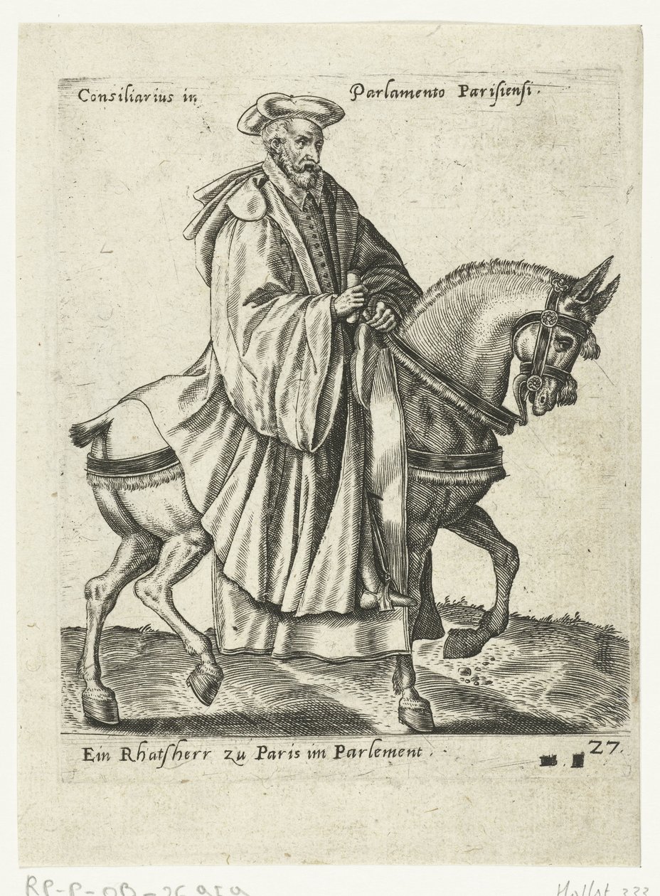 Französischer Ratsherr zu Pferd von Abraham de Bruyn (attributed to)