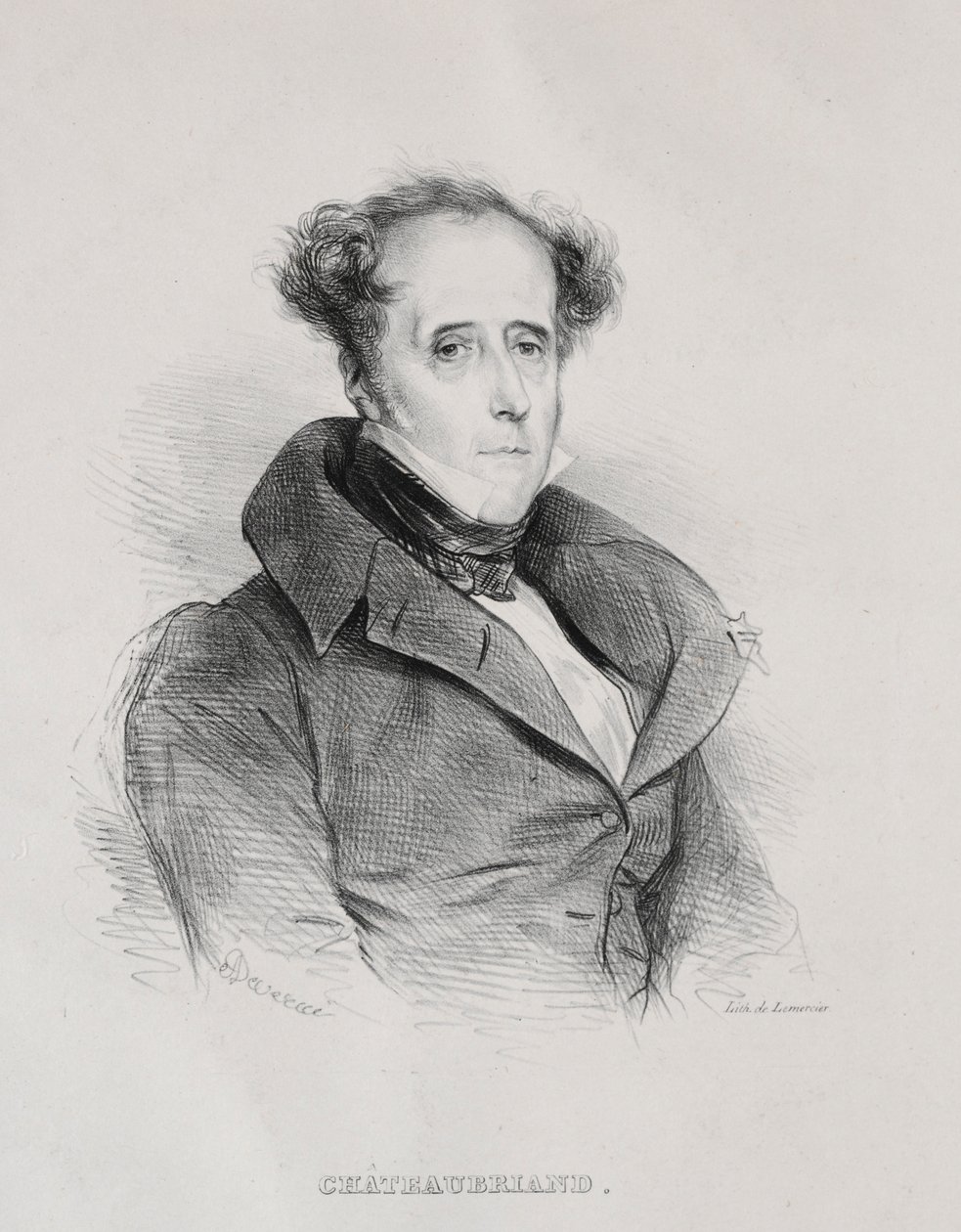 François René Auguste Vicomte de Chateaubriand von Achille Devéria