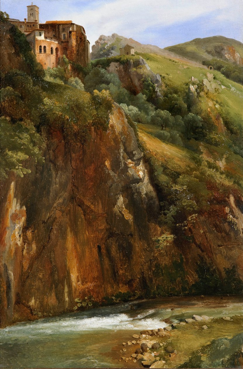 Blick auf Santa Scolastica in Subiaco von Achille Etna Michallon
