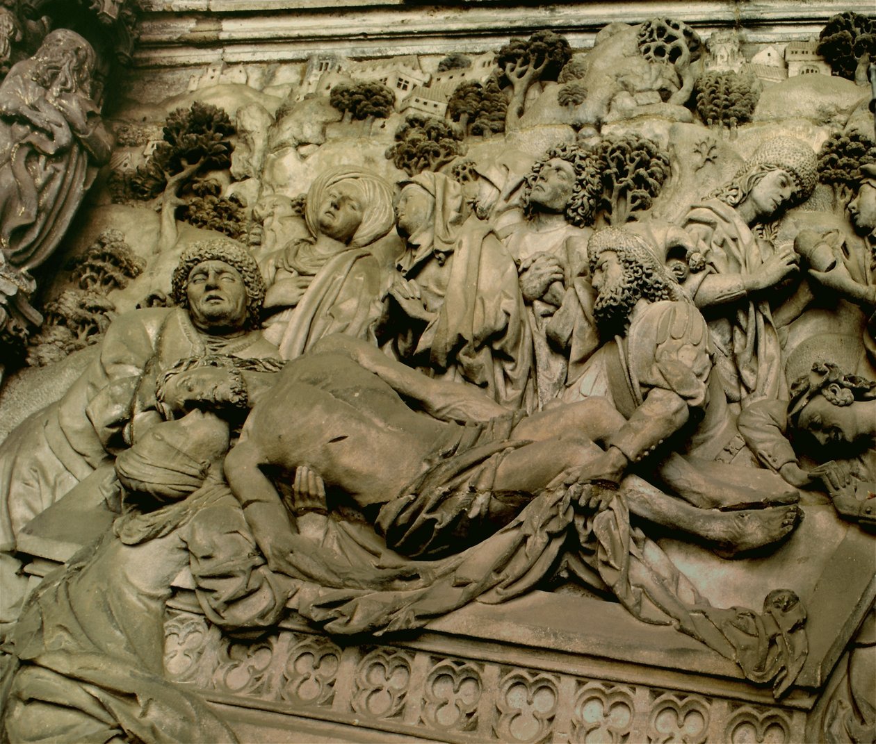 Grablegung Christi (Detail) des Schreyer-Denkmals, ca. 1490 von Adam Kraft