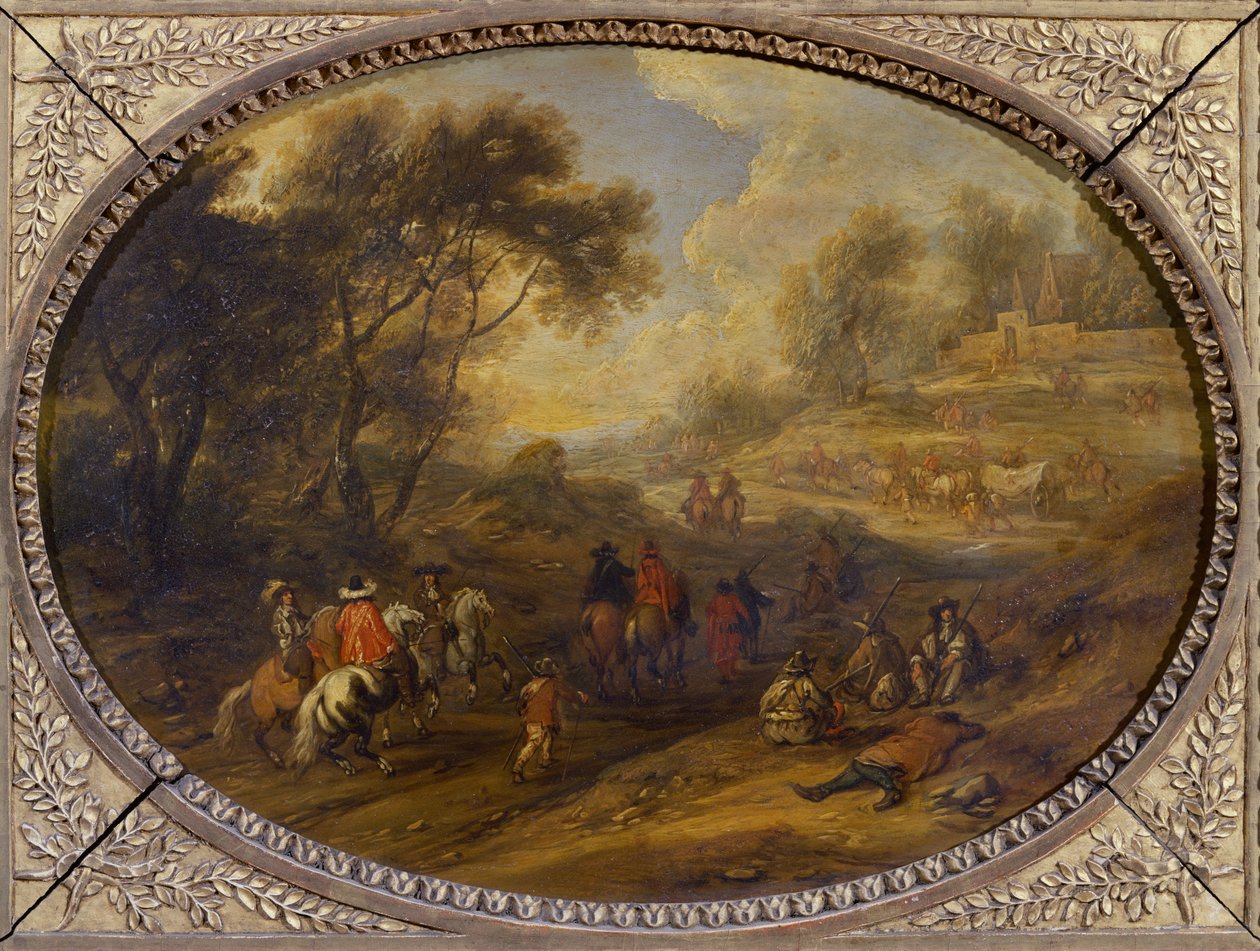 Ein Militärkonvoi von Adam Frans van der Meulen