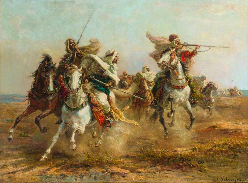 Beduinen beim Zielen von Adolf Schreyer