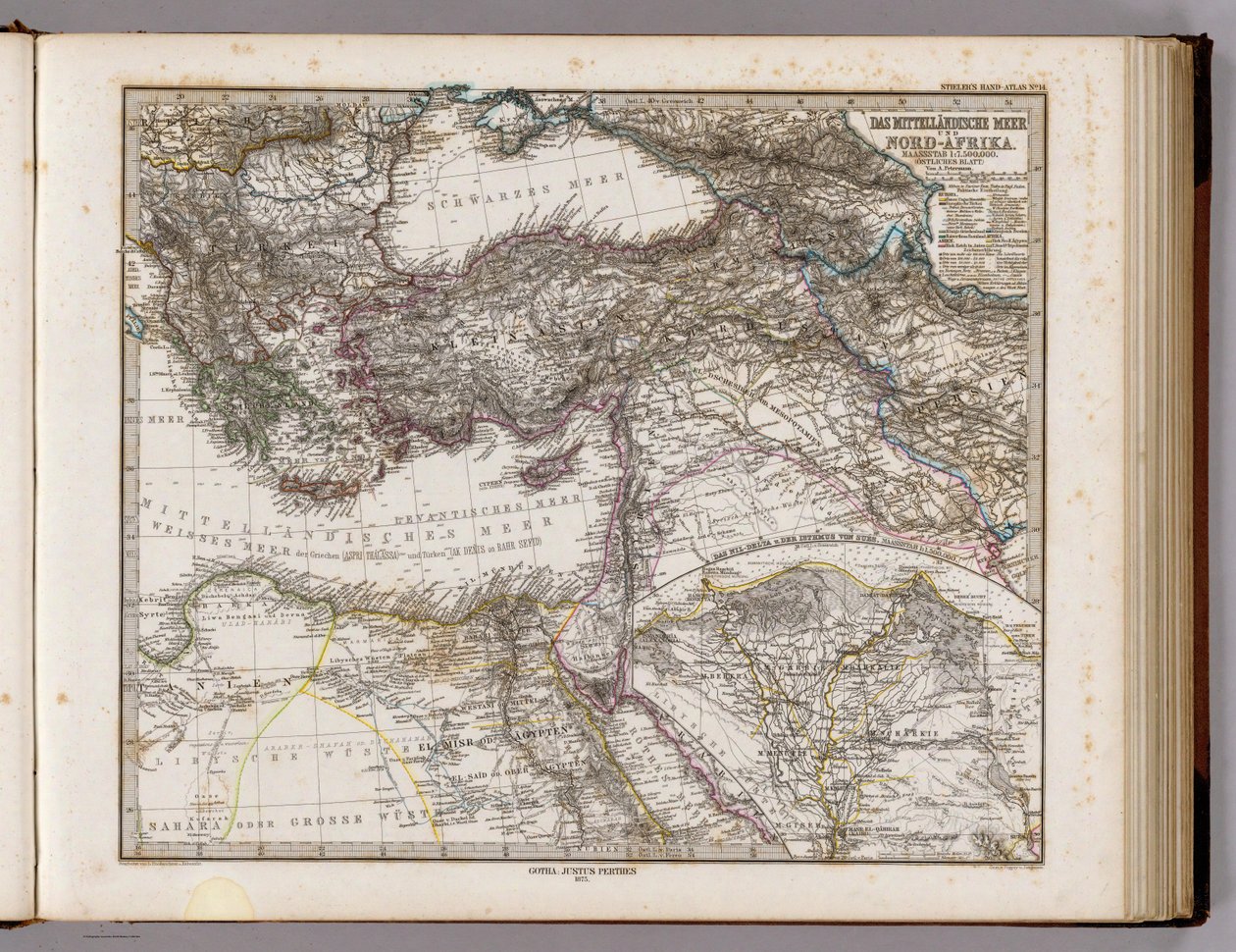 Das Mittelmeer und Nordafrika. Maßstab 1 von Adolf Stieler