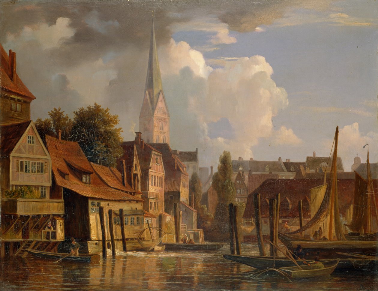 Die Kleine Alster im Jahr 1842, 1842 von Adolf Vollmer