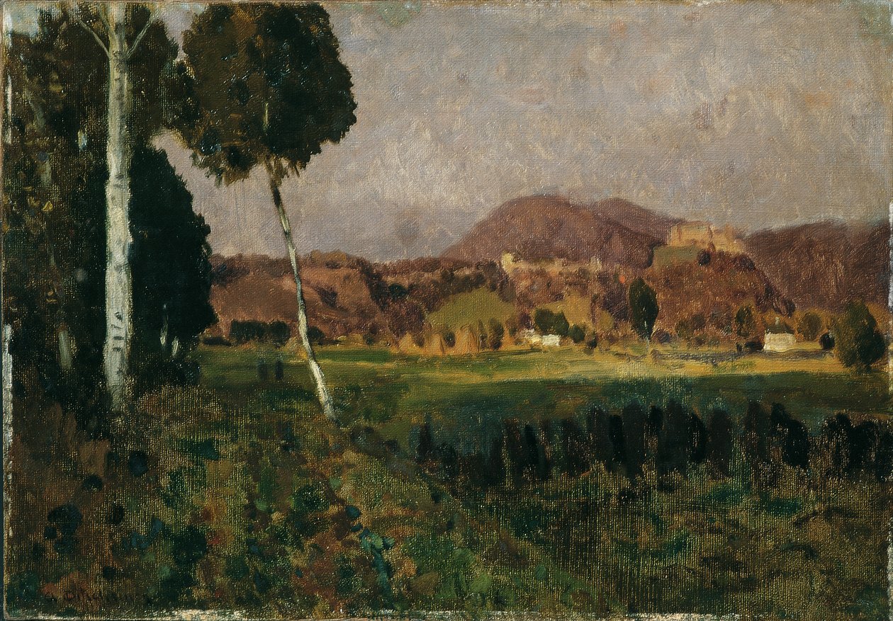 Burg Hohensalzburg mit Gaisberg von Adolf Gustav Ditscheiner