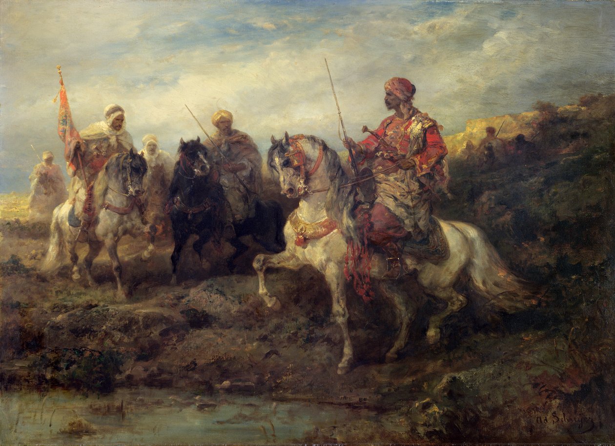 Arabische Krieger zu Pferd von Adolf Schreyer