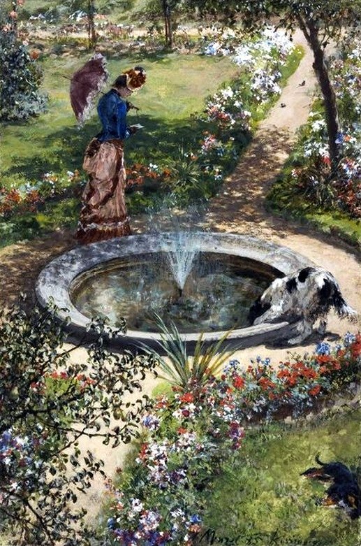 Garten in Kissingen von Adolph Menzel