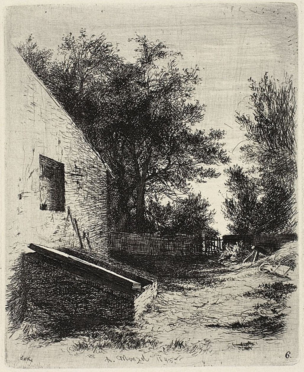 Tafel sechs, aus Radierversuche von Adolph Menzel