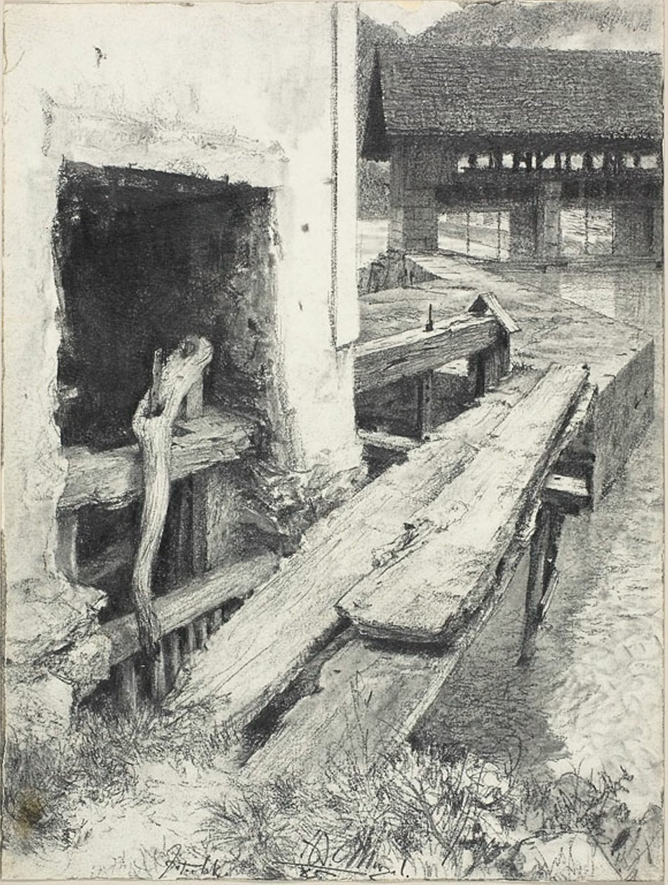 Schleuse von Adolph Menzel