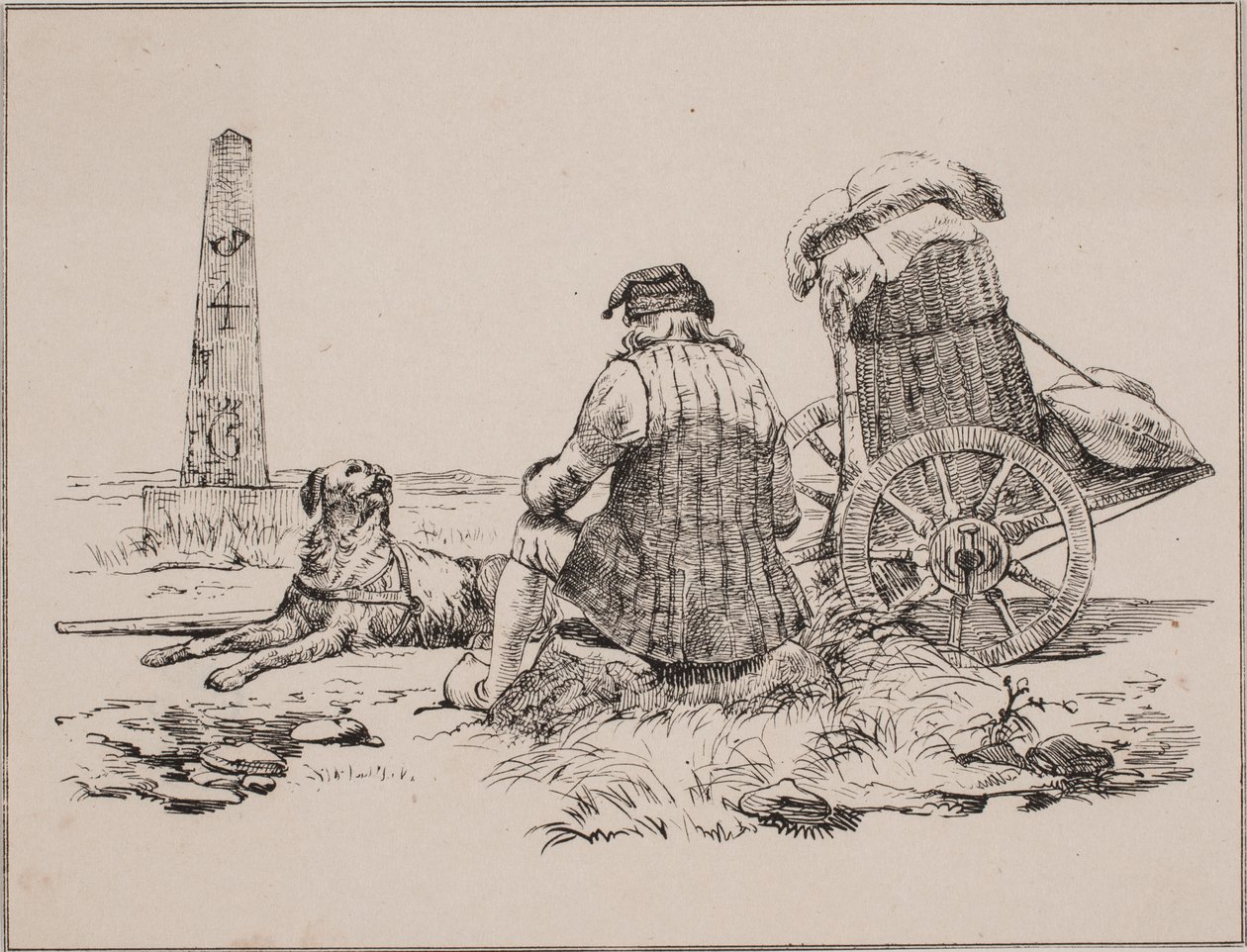 Der Hausierer und sein Hund von Johan Adolph Kittendorff