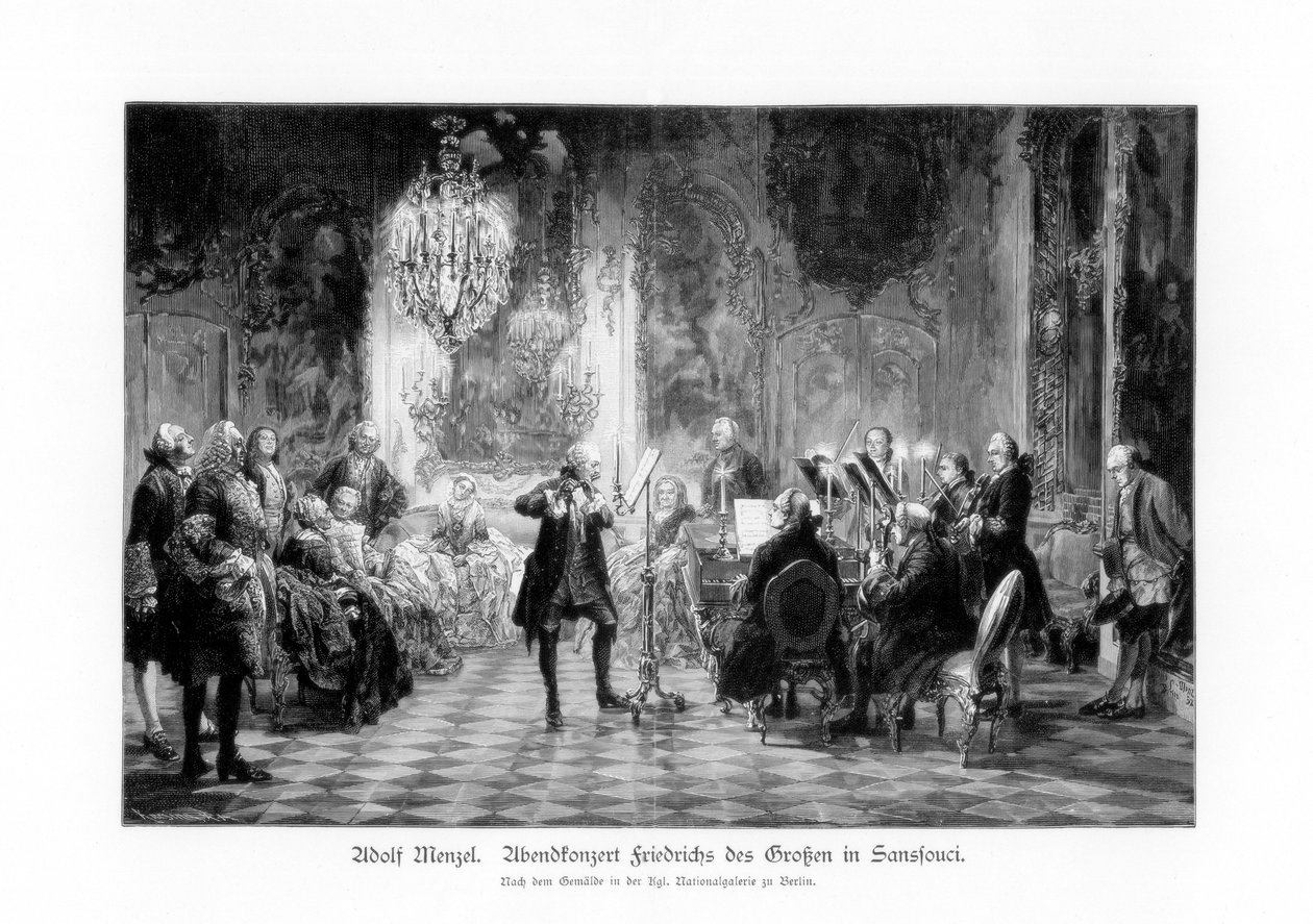 Konzert Friedrichs des Großen in Sanssouci, 1852, 1900 von Adolph Menzel