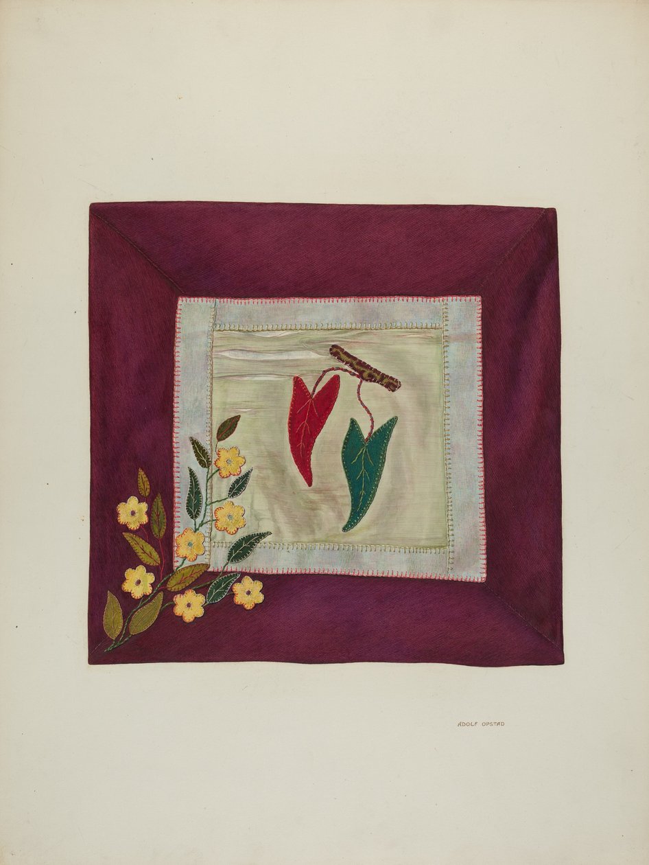 Applikationsdecke (Detail), 1941 von Adolph Opstad