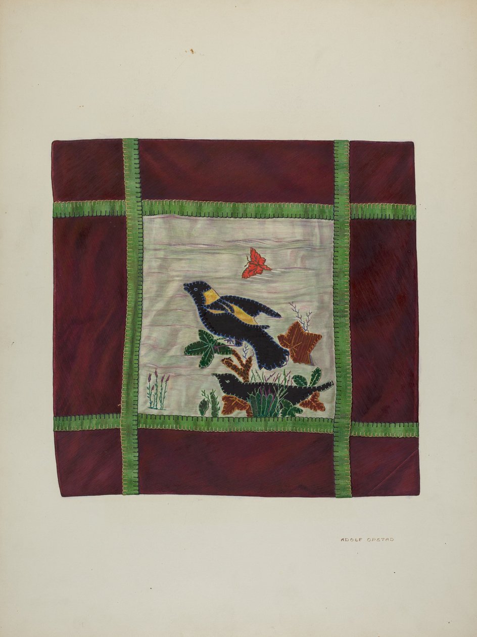 Applikationsdecke (Detail), 1941 von Adolph Opstad