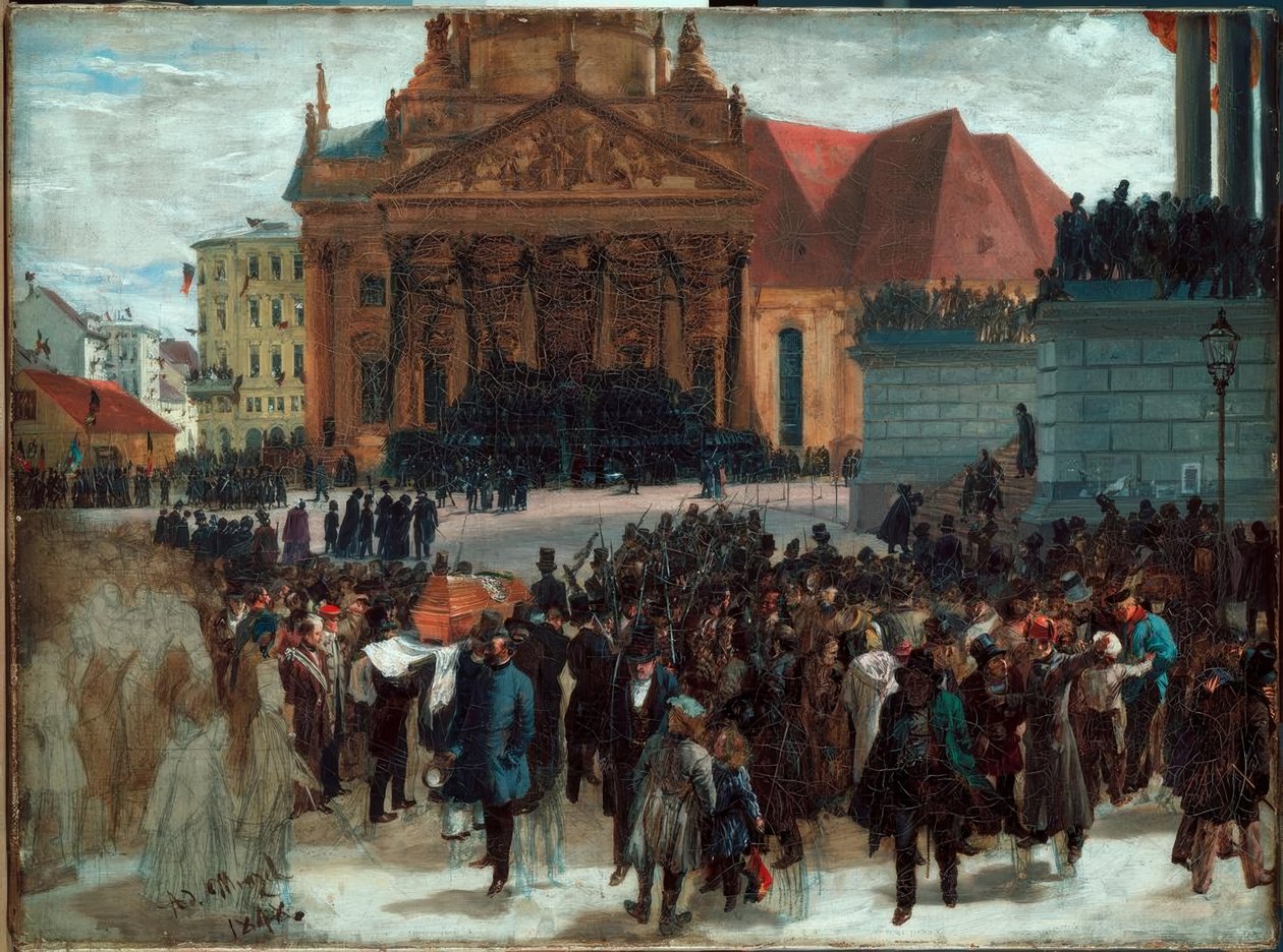 Aufbahrung der Märzgefallenen von Adolph Menzel