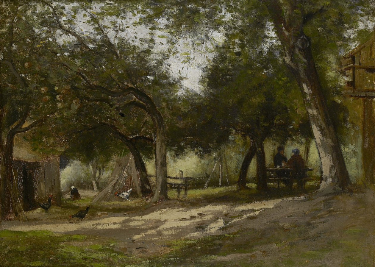 Landschaft mit einem Bauernhof, 1830 von Adolphe Felix Cals