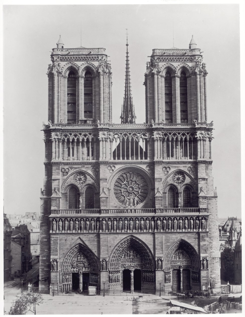 Fassade von Notre-Dame, Paris, Ende des 19. Jahrhunderts von Adolphe Giraudon