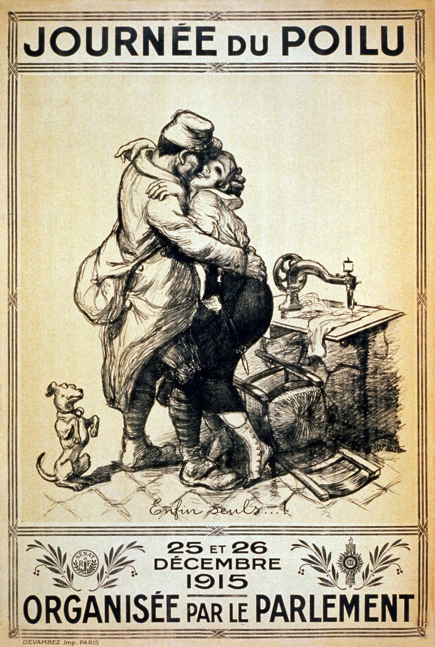 Endlich allein - Poilu-Tag, 1915 von Adolphe Leon Willette