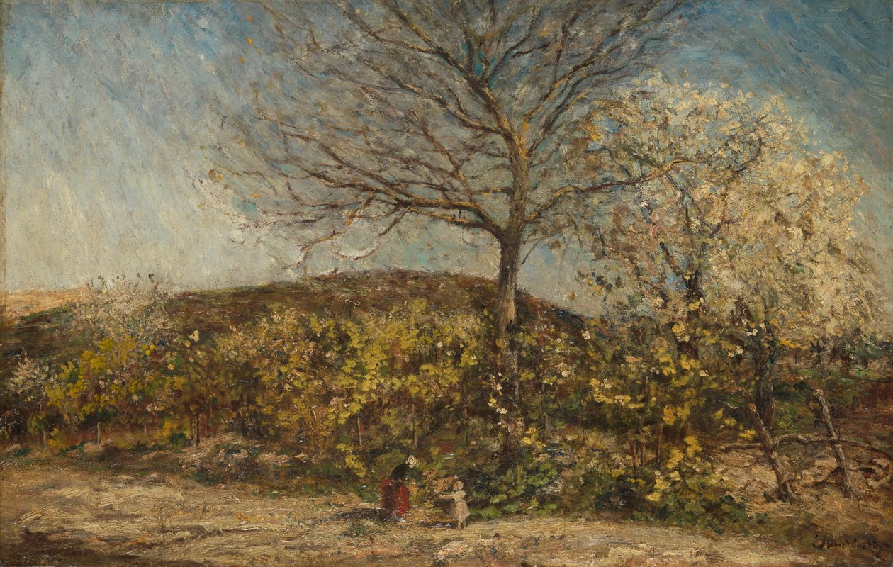 Landschaft mit blühendem Obstgarten von Adolphe Joseph Thomas Monticelli