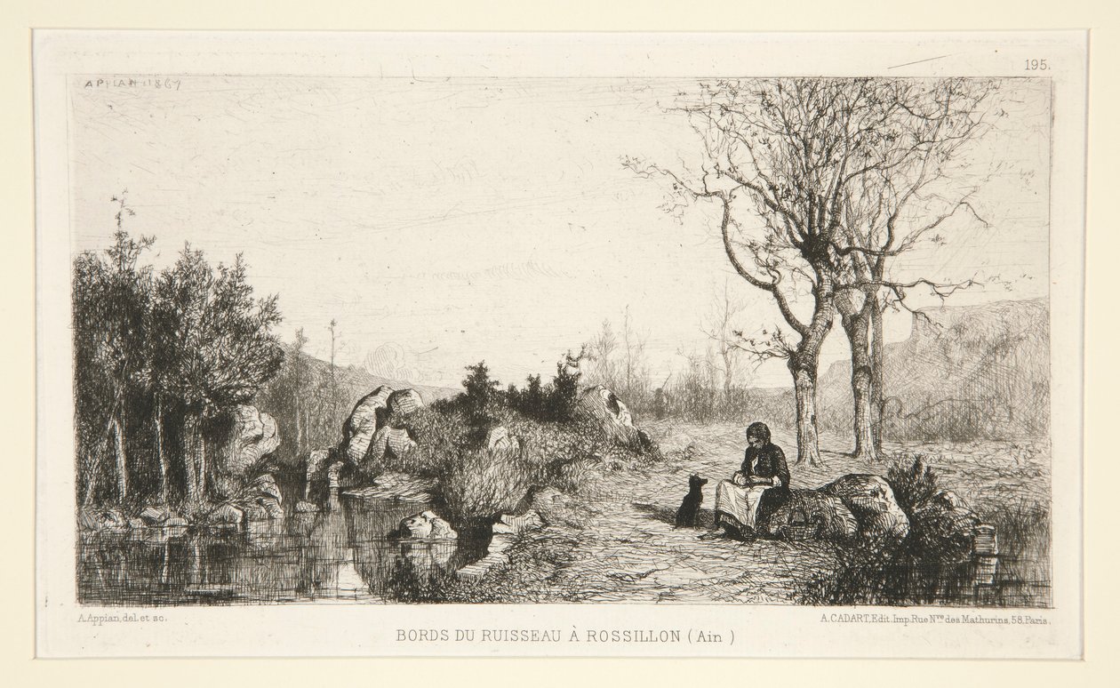 Ufer des Baches in Rossilon (Ain) von Adolphe Appian