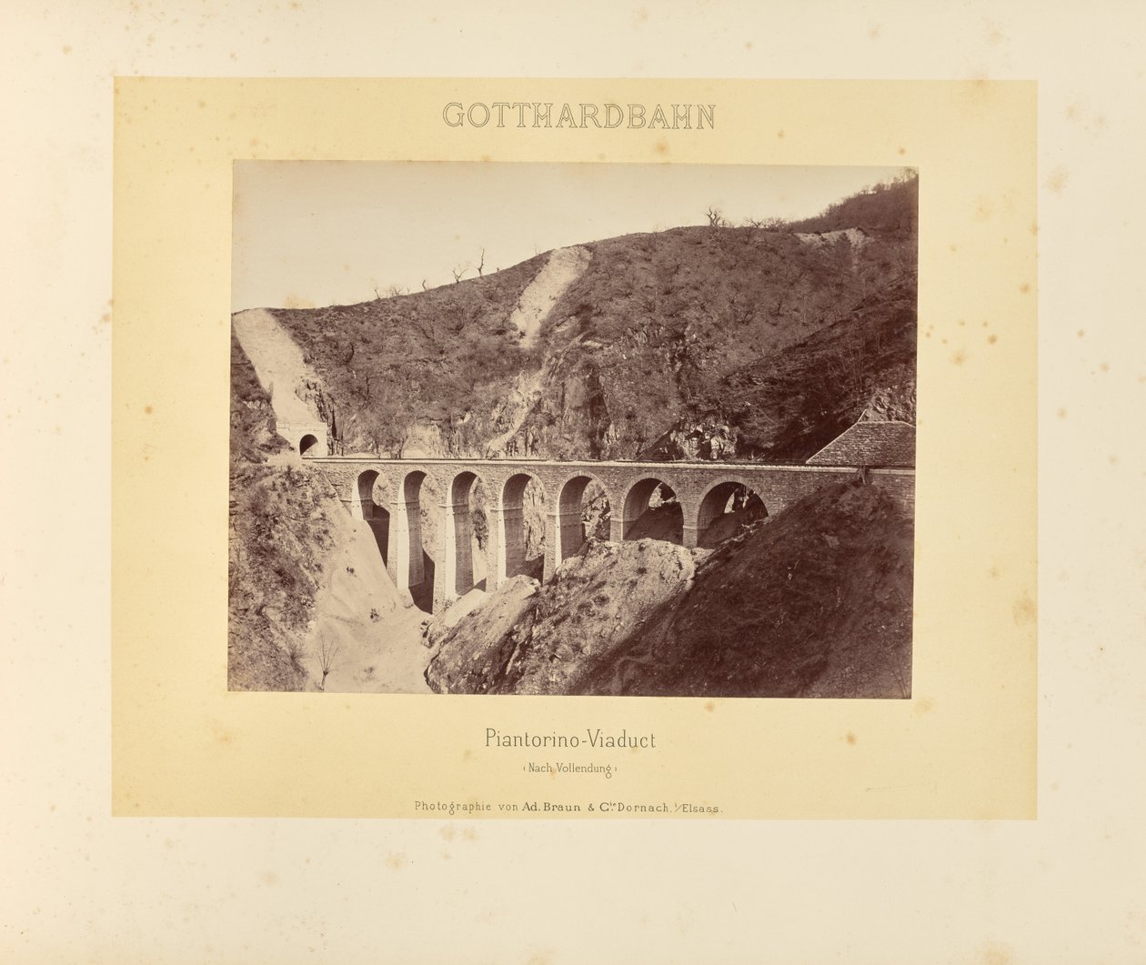 Gotthardbahn: Piantorino-Viadukt (Nach Vollendung) von Adolphe Braun and Cie