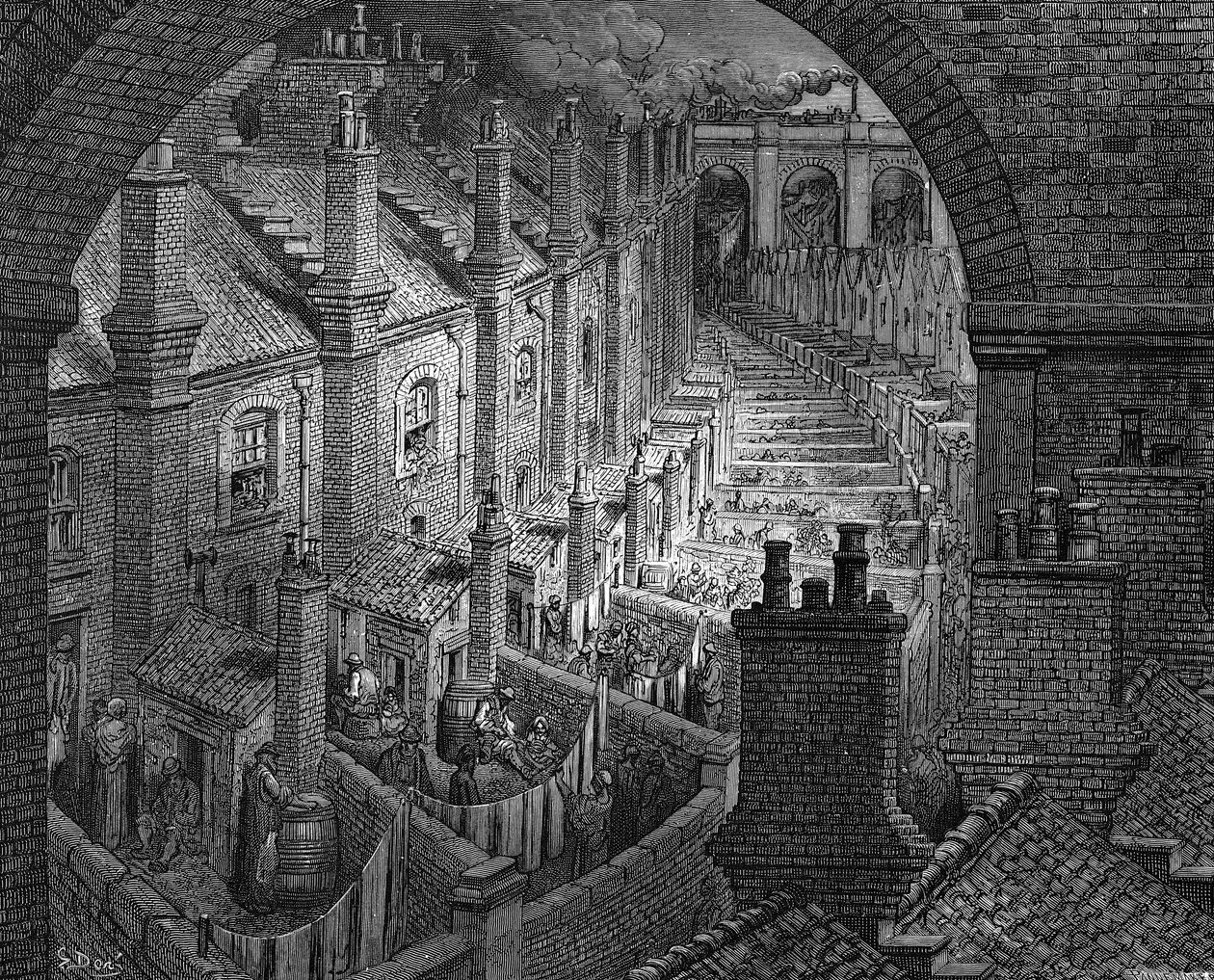 Über London mit der Eisenbahn, 1872 von Adolphe Francois Pannemaker