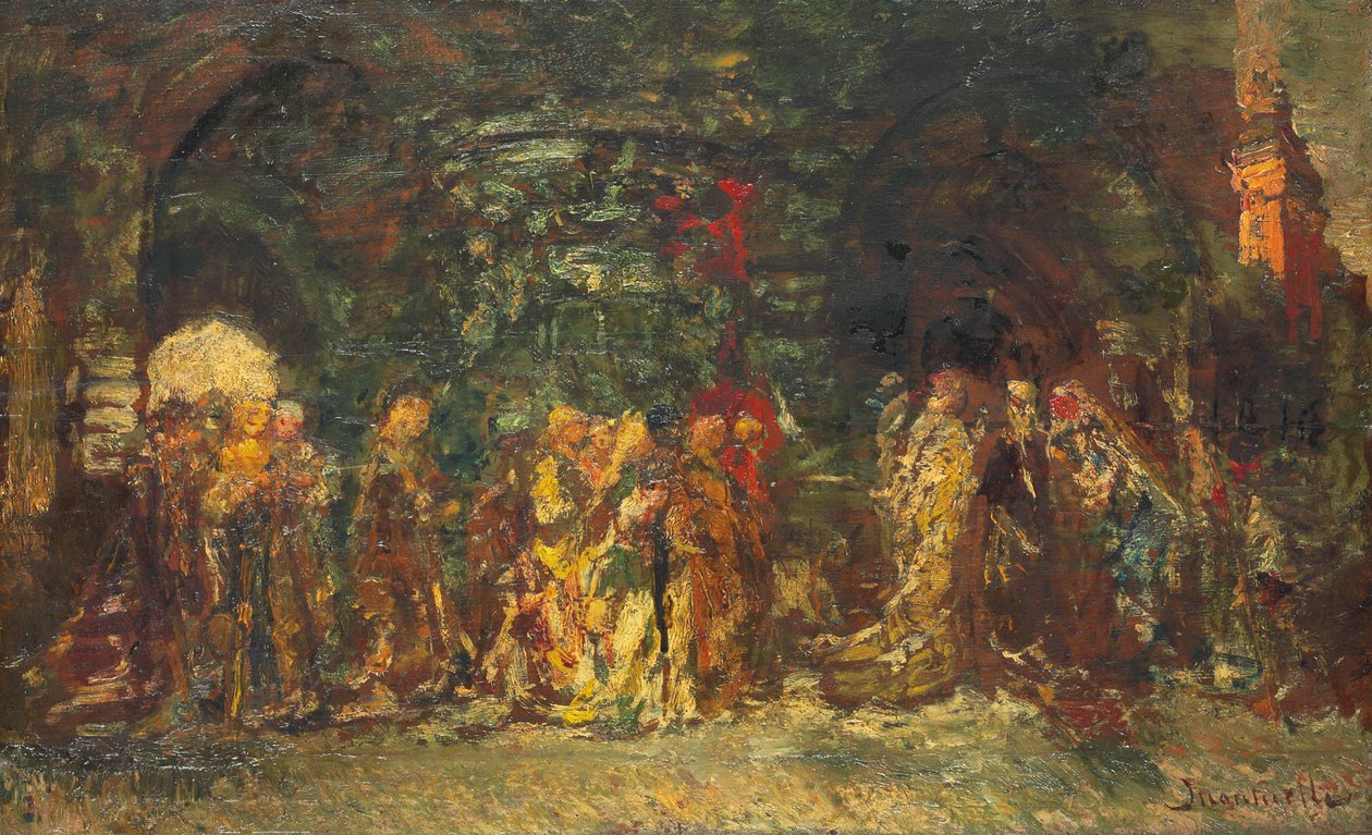 Eine Prozession, ca. 1880 von Adolphe Joseph Thomas Monticelli