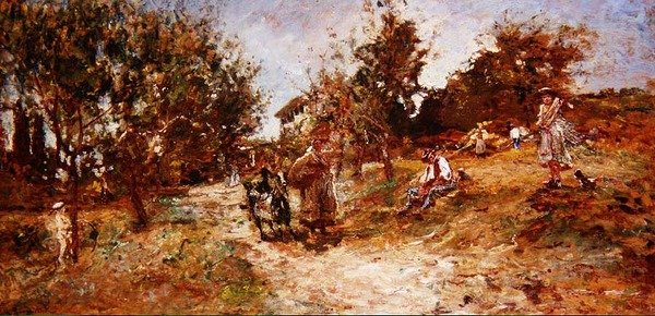 Landschaft bei Ganagobie von Adolphe Joseph Thomas Monticelli