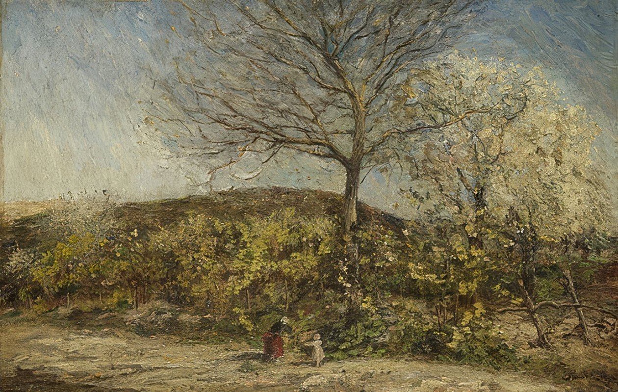 Landschaft mit blühendem Obstgarten von Adolphe Joseph Thomas Monticelli