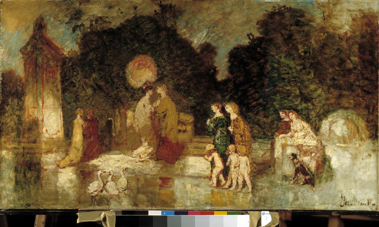 Spaziergang im Park von Adolphe Joseph Thomas Monticelli