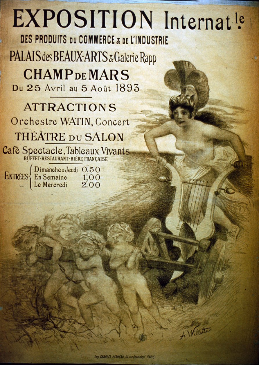 Plakat der Internationalen Ausstellung von Adolphe Leon Willette
