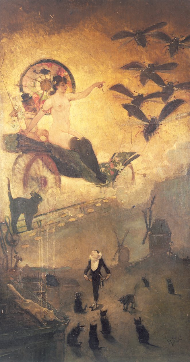 Die schwarzen Katzen von Adolphe Leon Willette