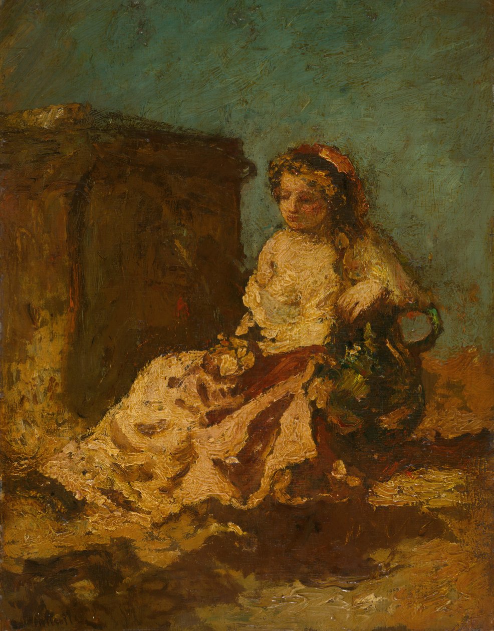 Meditation Sitzende Frau, ca. 1878-79 von Adolphe Monticelli