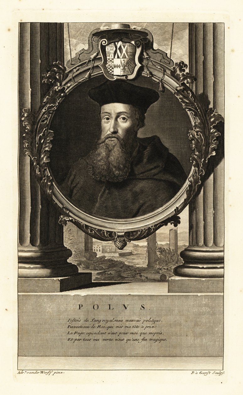 Reginald Pole (1500-1558) (Kupferstich) von Adriaan van der (after) Werff