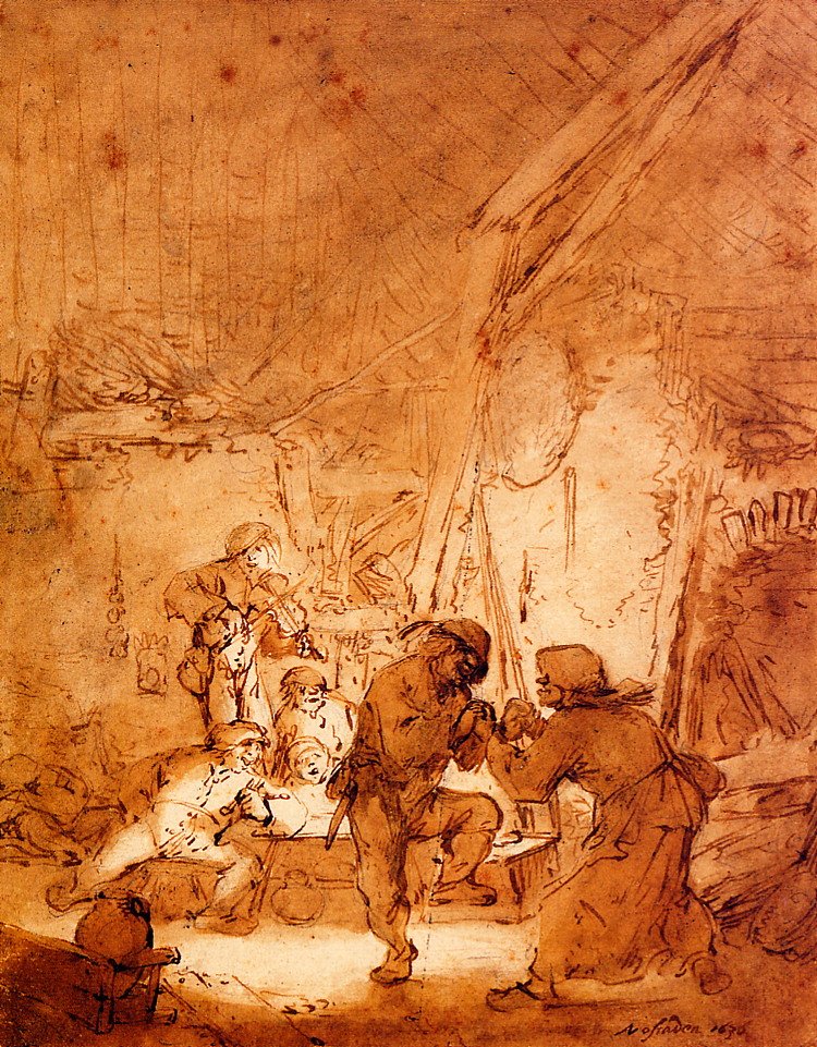 Tanzende Bauern von Adriaen Jansz. van Ostade