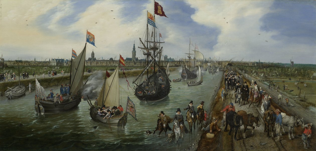 Der Hafen von Middelburg von Adriaen van de Venne  