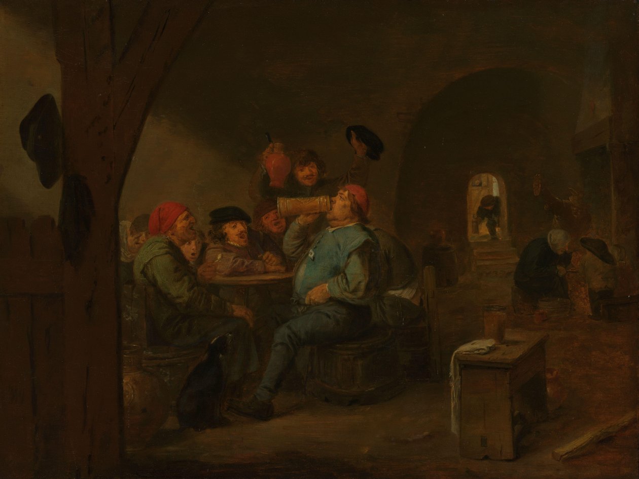 Trinkgelage in einer Taverne von Adriaen Brouwer (manner of)