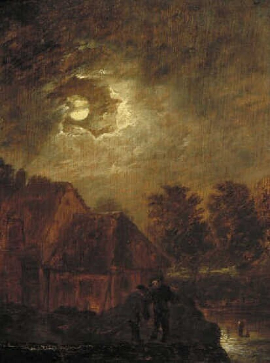 Bauernhof im Mondlicht von Adriaen Brouwer