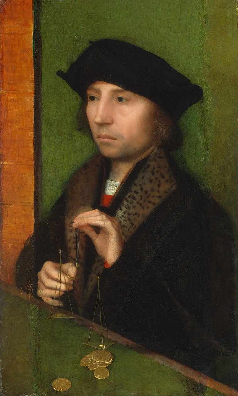 Mann wiegt Gold, ca. 1515-20 von Adriaen Isenbrandt