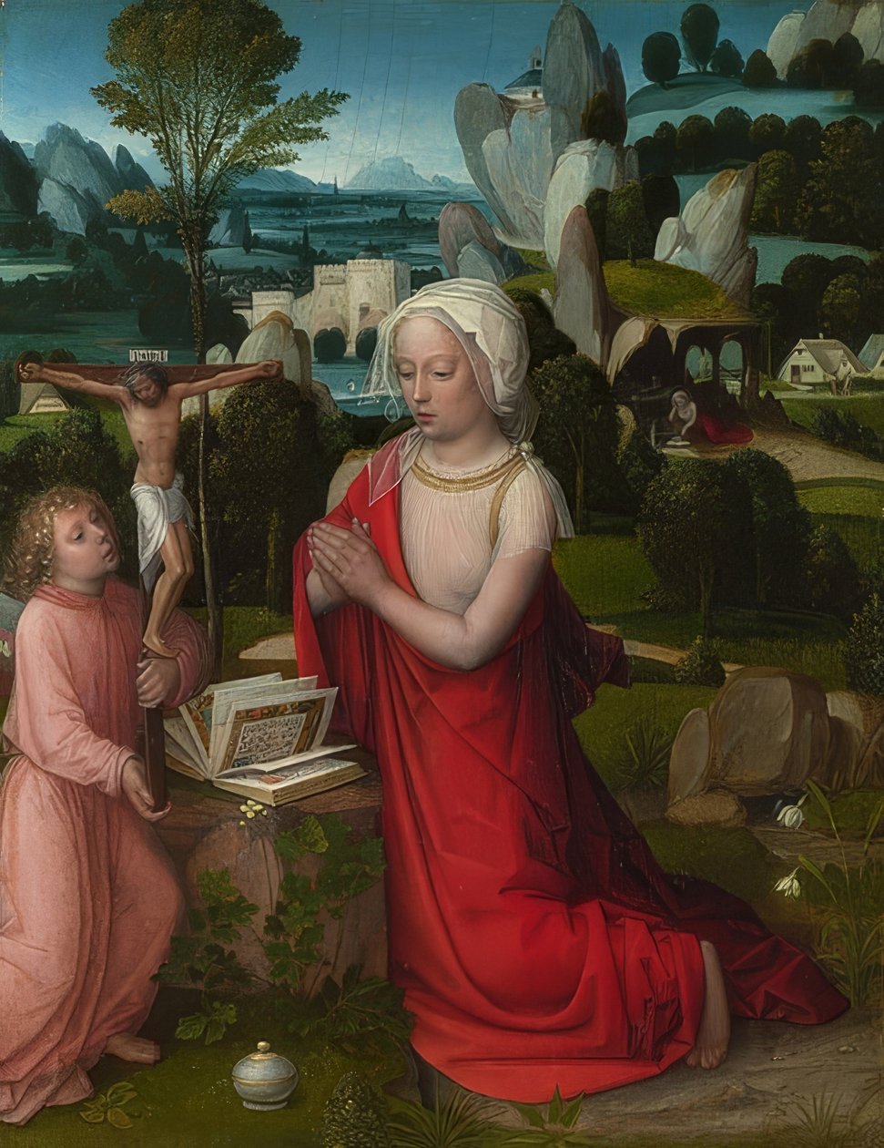 Maria Magdalena in einer Landschaft von Adriaen Isenbrandt or Isenbrant