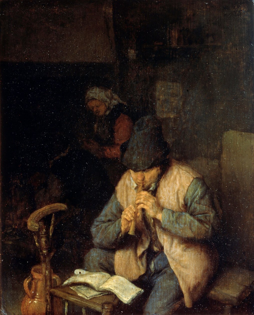 Ein Flötist, um 1660 von Adriaen Jansz. van Ostade