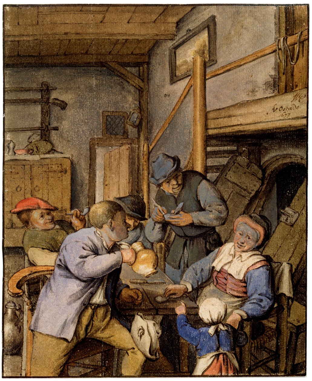 In einer Taverne, 1677 von Adriaen Jansz. van Ostade