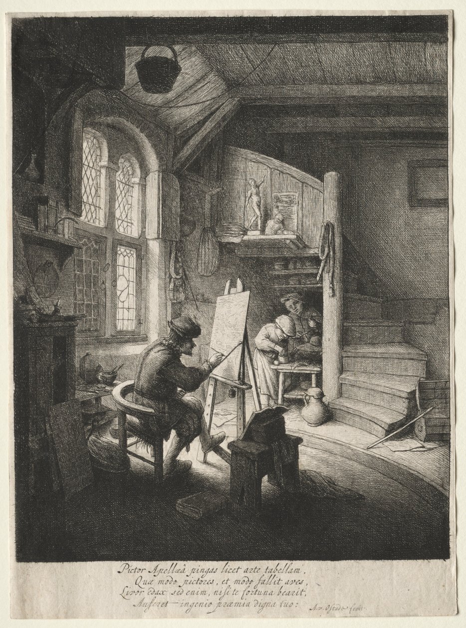 Das Atelier des Malers von Adriaen Jansz. van Ostade