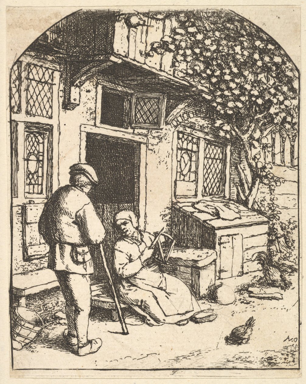 Der Wickler, 1610-85 von Adriaen Jansz. van Ostade