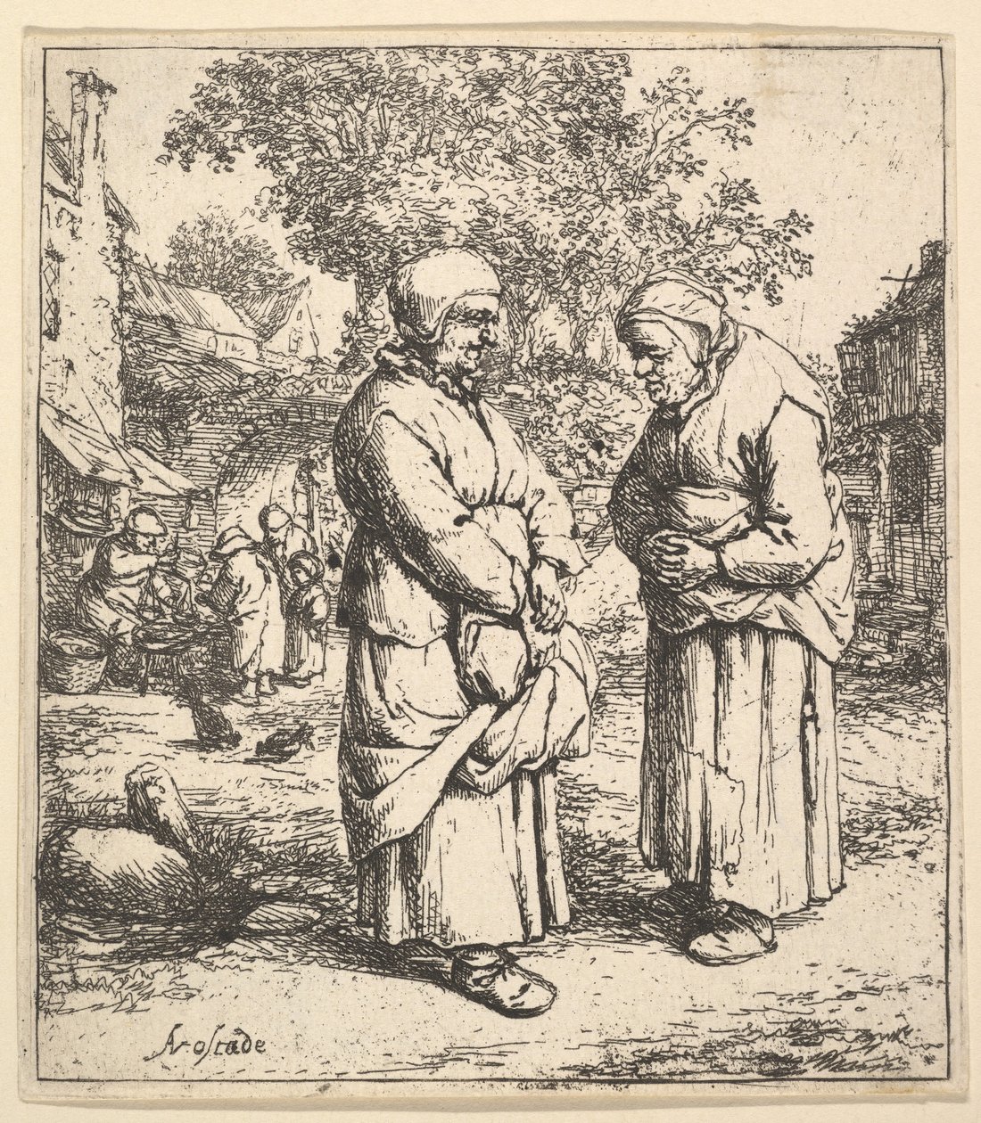 Zwei Klatschbasen, 1610-85 von Adriaen Jansz. van Ostade