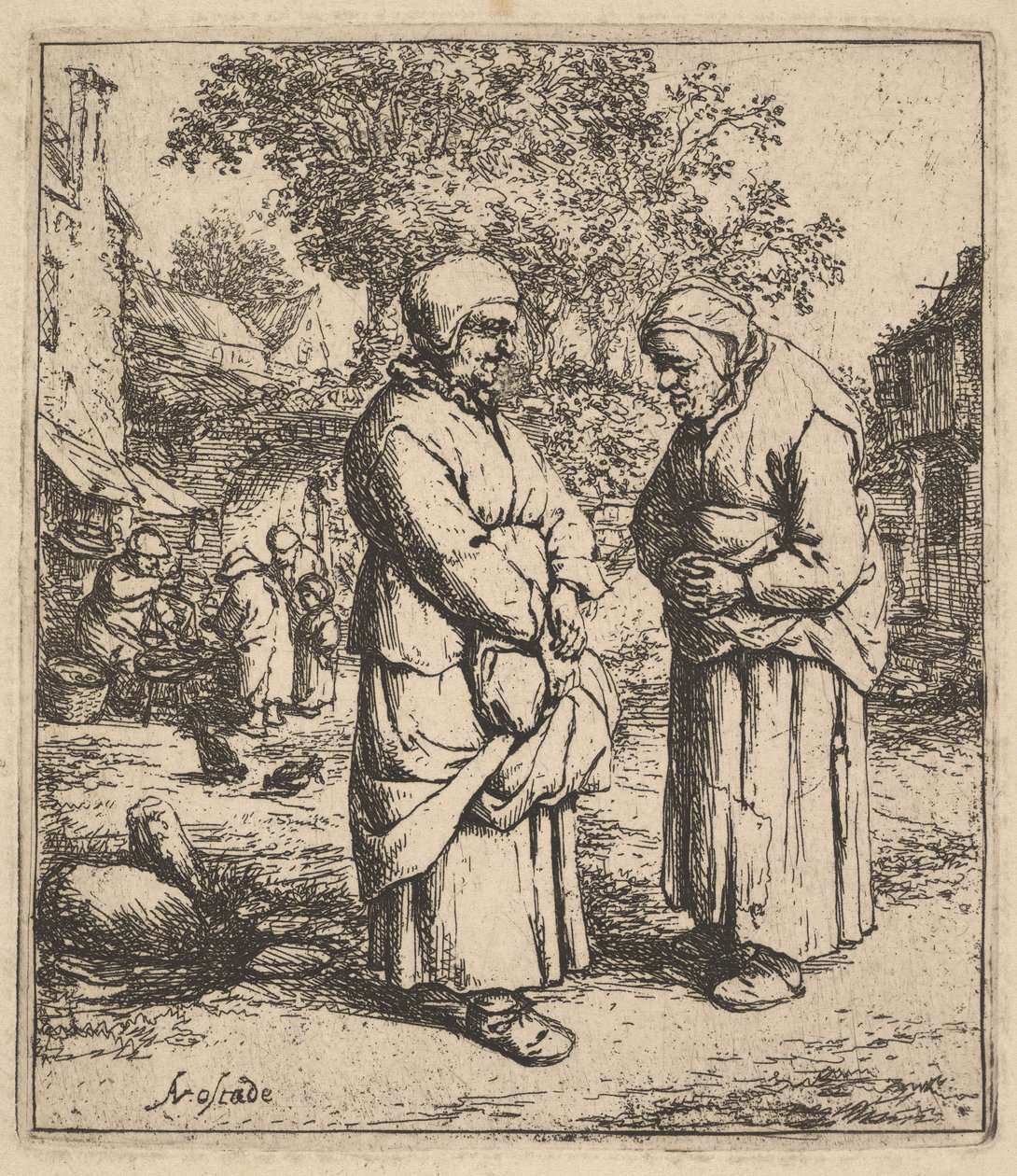 Zwei Klatschbasen (1610-85) von Adriaen Jansz. van Ostade