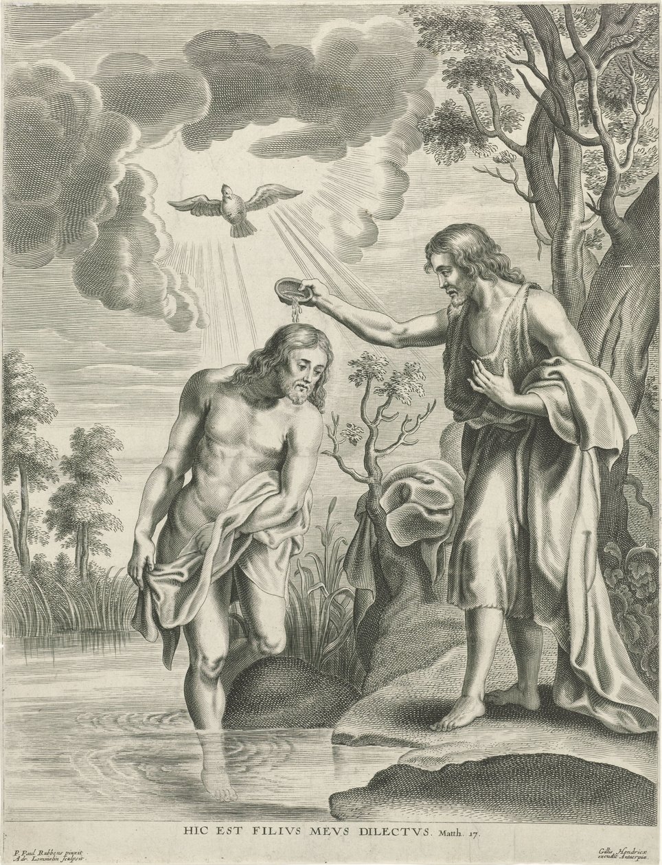 Taufe Christi von Adriaen Lommelin